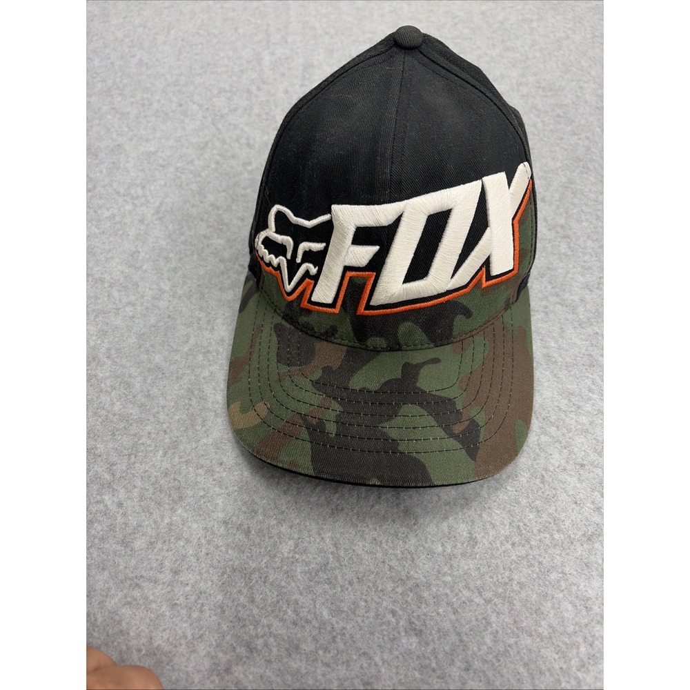 Y2K Fox Racing Hat Vintage Camo Trucker S/M